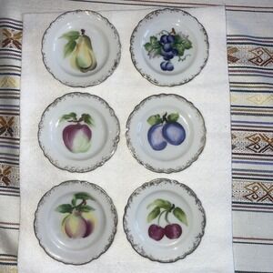 Fern Importation Hand Painted Japan Decorative Butter Pat Plates